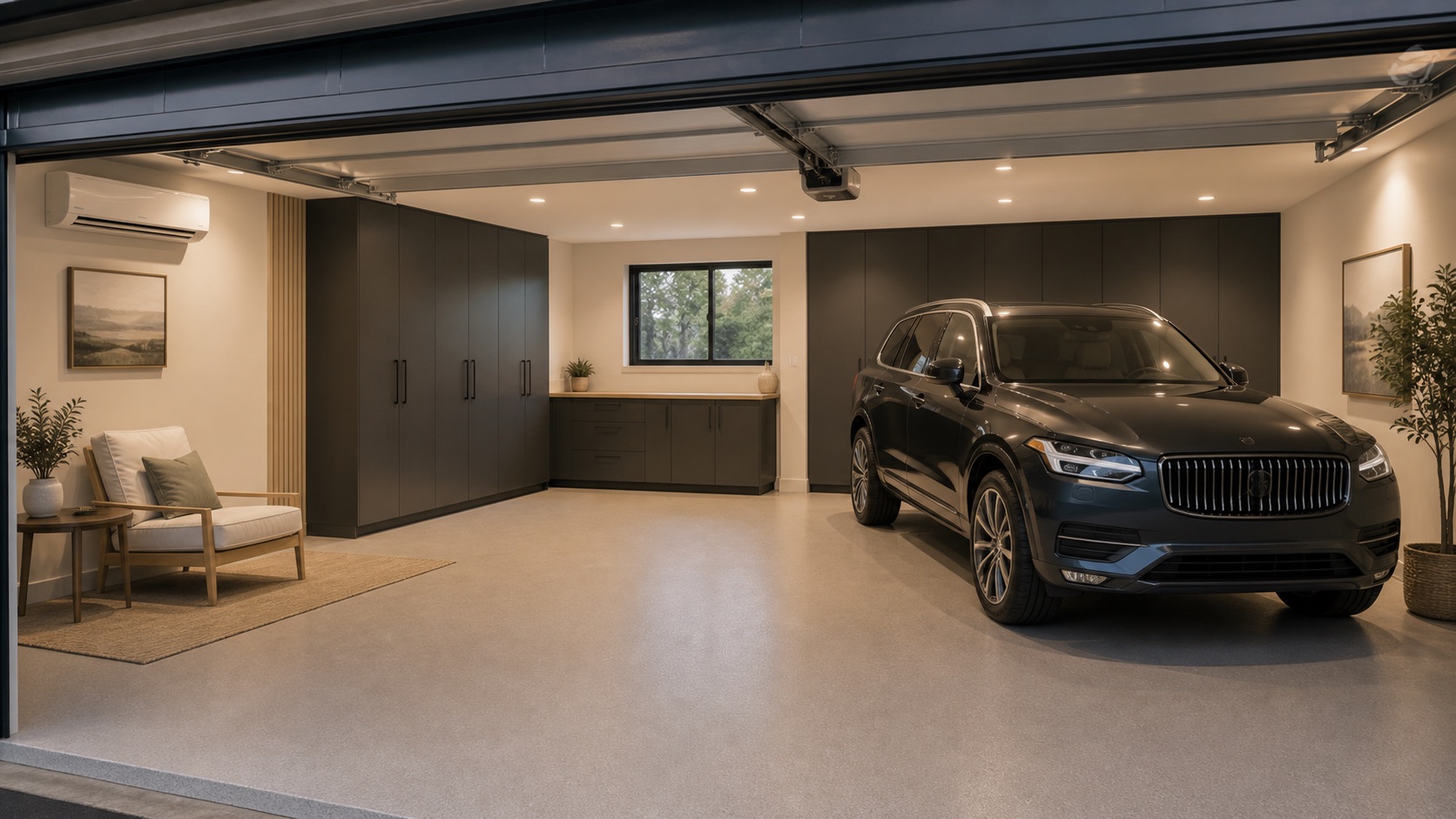 Finished garage flex room